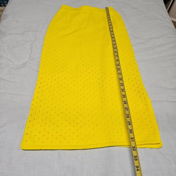 Callahan Knitwear Jada Midi Skirt Women Size XS Bright Yellow - Picture 7 of 10